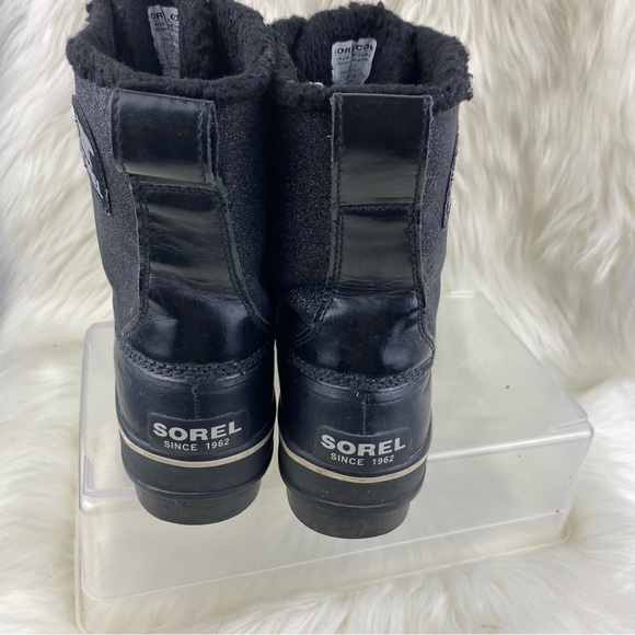 SOREL GLITTER LACEUP WINTER BOOTS COLOR BLACK SIZE 10 WOMAN - Picture 3 of 11